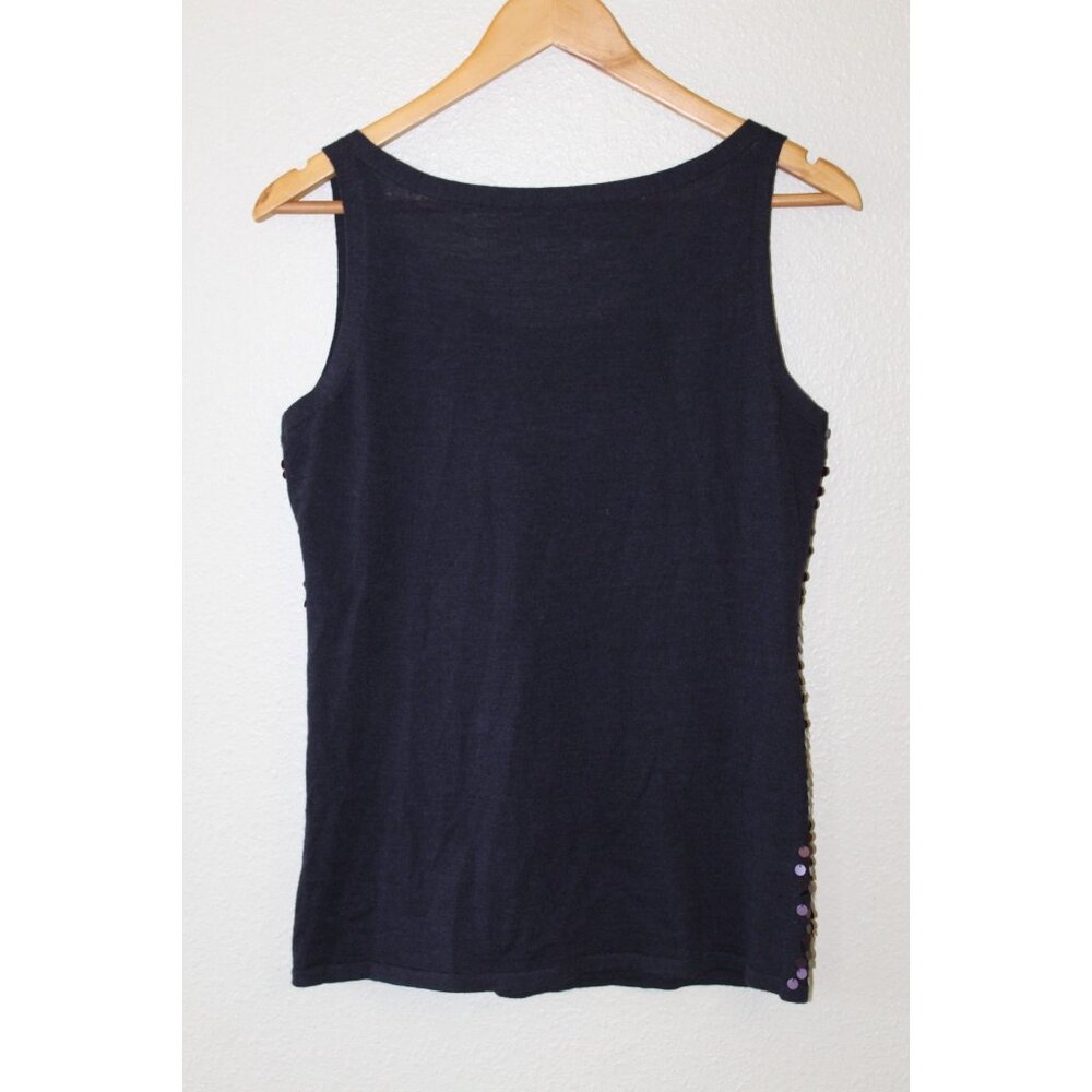 Eileen Fisher Purple Sequins Merino Wool Sleeveless Tank S - Picture 4 of 5